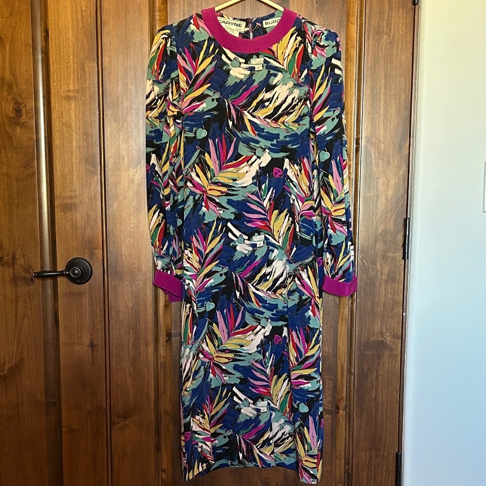 Vivid print silk dress